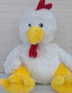 Chicken Hen Plush Stuffed Animal White 12" Sitting